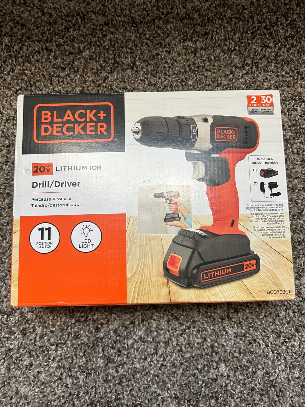 Black & Decker Cordless Drill/Driver in Black and Orange